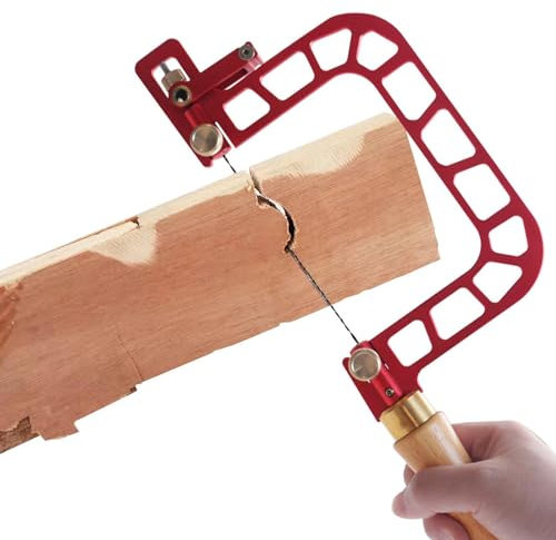 Sierra de calar con marco de acero, sierra de calar de aluminio, sierra de grabado de aleación de aluminio, sierras de corte de precisión, herramientas manuales eficientes, autolimpieza con mango en D