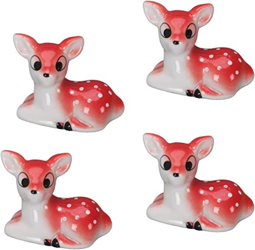 FBHDKJNFG Support de Baguettes, Support de Baguettes, Porte-Baguettes en céramique cerf Sika, Repose-Baguettes antidérapant, for Couteau, Fourchette, décoration de Table d'animaux Mignons(Rood)