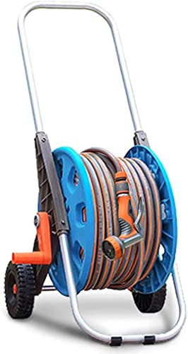 CFDZCP Gartenschlauchwagen Mit Rädern, Verstellbarer Schlauchdüse, Tragbarer Schlauchhalter Zur Bequemen Schlauchaufbewahrung Und Bewässerung Von Gärten, Rasenflächen Und Hinterhöfen(30M Hose)