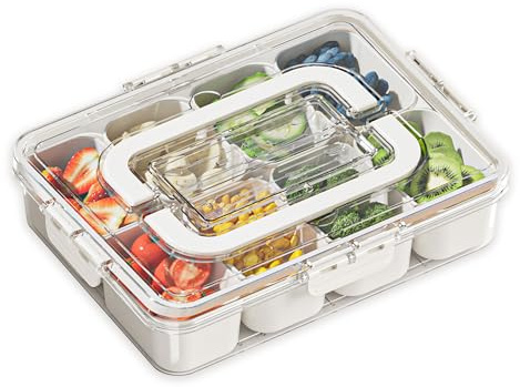LACEEZEN Snackbox mit 8 Fächern, Picknick Box Snackdose | 8 Fächer, für Kinder