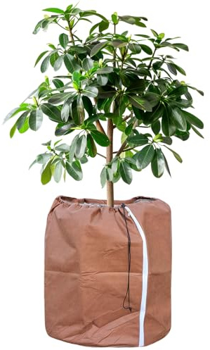 Tesmotor Thermo Topfschutz, Topfpflanzen Schutzbeutel für Pflanzen, Winter Topfschutz mit Zugband - 60 x 90 cm