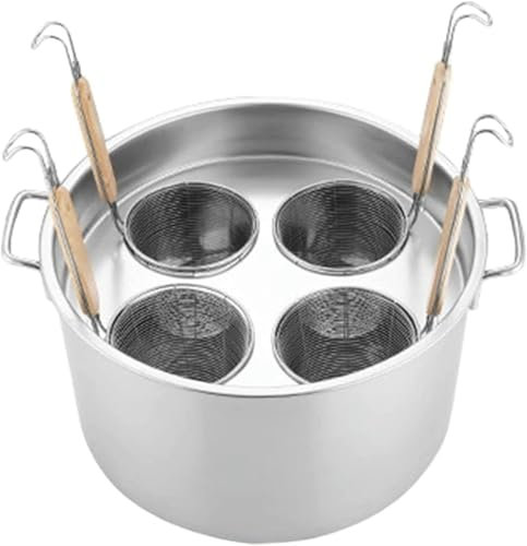 PGKTKCWH Pentole per Pasta, cuoci Pasta, Utensili da Cucina, 3/4/5 Fori, pentola per Pasta con cestello scolapasta, pentola con Coperchio, Set per cuoci Pasta per Cucina Domestica, Utensili
