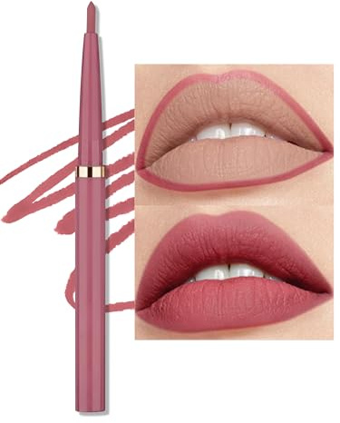 Erinde Matt Lipliner Wasserfest, Drehbarer Lippen Konturenstift Permanent, Smooth Lip Pencil Long Lasting, Langanhaltender Lip Liner, Rosa Lippenstift