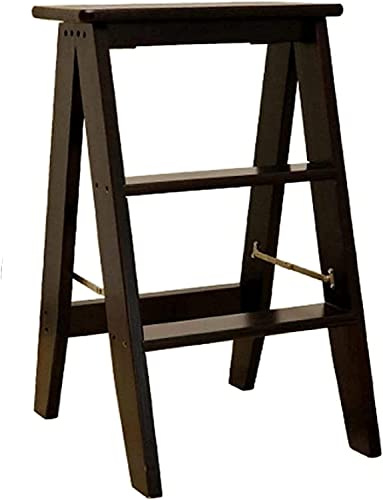 Klappbarer Tritthocker aus Holz, tragbarer Familienstuhl, Massivholz, Erwachsenentreppe und multifunktionale mobile Leiter, Doppelleiter-Design
