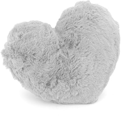 heimtexland Fell Dekokissen Plüsch Herz Kuschelkissen XL Flanell Kissen 30x40 Herzkissen Geschenk Typ901 hellgrau