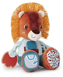 Lilliputiens - Activity Plüschtier Jack der Löwe - Interaktive Babyrassel mit Spiegel, Glöckchen und Papiergeräusch - Stimuliert die Sinne, die Motorik und die Fantasie - Lernspielzeug ab 9 Monaten.