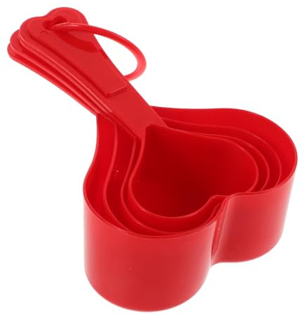 PRETYZOOM Heart Shaped Measuring Spoon Set 4pcs Plastic Cooking and Baking Spoons for Home Use Random Accessory Colors
