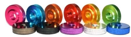 Generisch 5/10 teile/los M3 M4 m5 m6 m8 bunte Rändelmutter Aluminium Legierung Mehrfarbig for FPV RC Modell Spielzeug(Gloden,M4 10pcs)