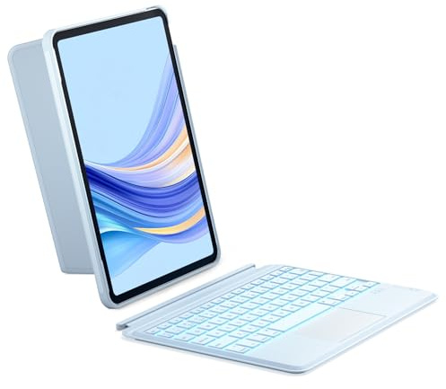 Inateck keyboard Case for iPad 10th Gen/A16 11th Gen 2025 11 | Detachable keyboard with Touchpad for iPad 10th Gen 2022 10.9 inch, 7-color Backlight, Portrait/Landscape, KB04112 Blue