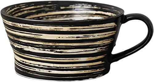 COQALINEX Taza de Sopa con asa, tazón de Sopa, tazón de Desayuno for Helado, Postre, tazón de cerámica pequeño, Taza de Sopa, Verde, Taza Individual, 15,5 x 13,5 x 8 cm, 500 ml