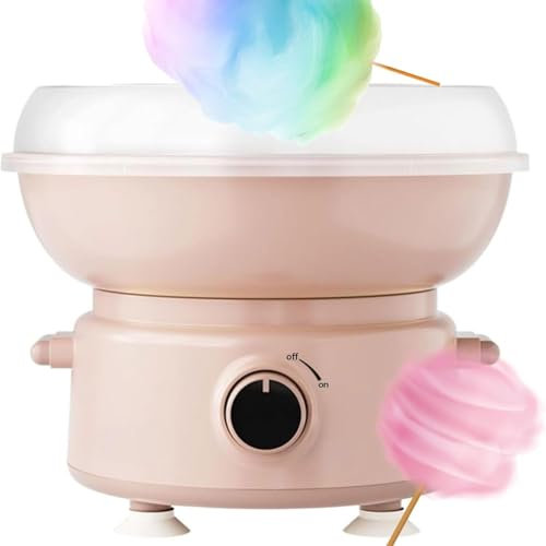 OFNHJK Cotton Candy Machine, 400w Candy Floss Maker With Splash Prevention Bowl, 25cm Large Diameter, Silicone Suction Cup, Candy Floss Machine Maker For Parties, Kids, Home Pink