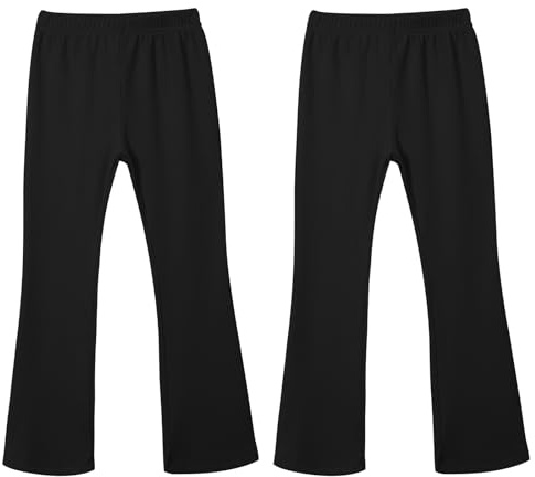 Valcatch 2 Pack Girls Stretch Ribbed Flare Pants Leggings, Age 12-13 Years