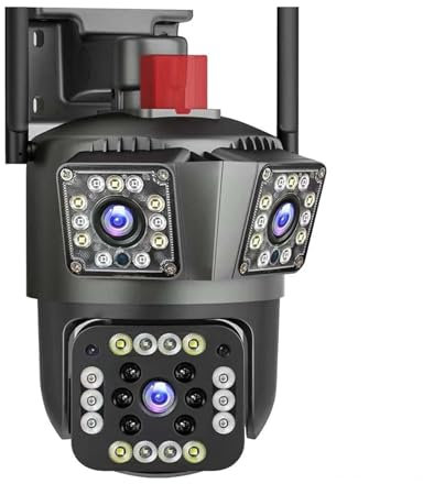 Caméras de Surveillance, Caméra de sécurité 12MP 6K, Zoom 8X, caméra de Surveillance à trois objectifs, suivi automatique, caméra IP 8MP, for maison intelligente, vidéosurveillance sans fil ,pour la s