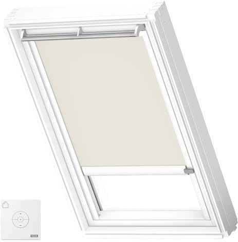 VELUX Original Solar-Verdunkelungsrollo für MK06, Hellbeige, weiße Führungsschiene