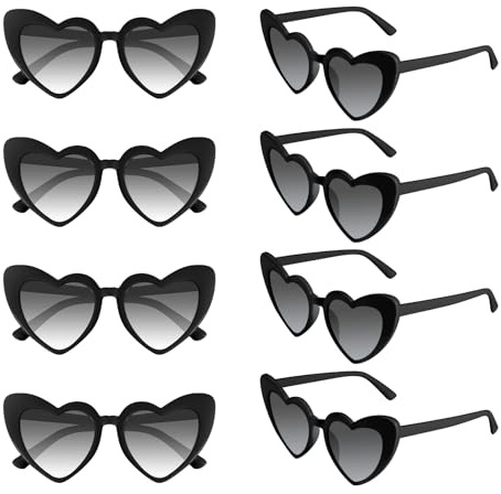 Morcheiong 8/16 Stück Herz Sonnenbrille UV400 Bachelorette Sonnenbrille Herzform für Damen Hochzeit Brautjungfer Partygeschenk Dekorationen