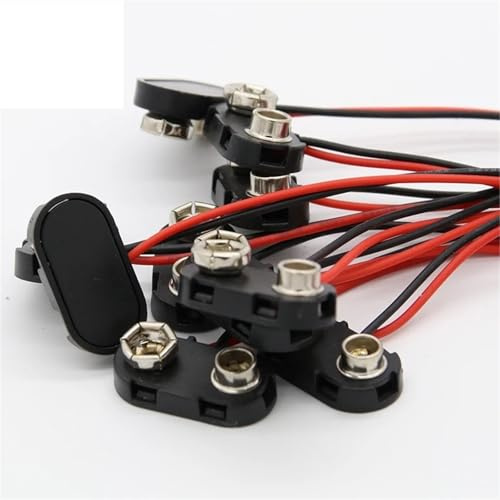 Connettore a scatto for batteria da 9 V, clip, supporto for cavi, 10 pezzi