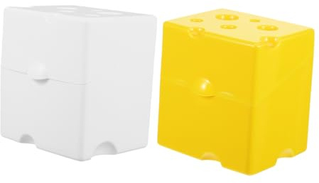 BAZEITFLOW Soporte Para Rebanadas De Queso y Caja De Mantequilla 2 Piezas, Recipientes Compactos De Abs Con Tapa Abatible y Cierre Hermético, Envases Reutilizables Para Nevera Cocina