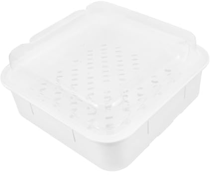 Vaporiera Microonde Quadrata in Pp Bianco con Coperchio
