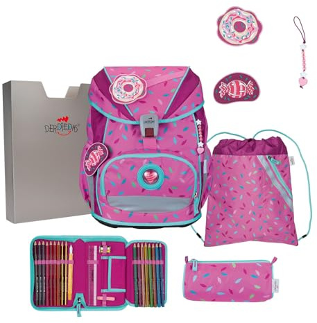 DerDieDas ErgoFlex Superlight Schulranzenset 5-teilig Sweet Sprinkles pink