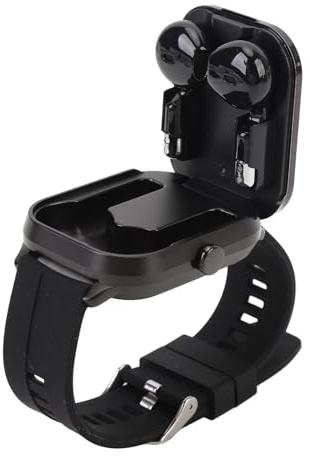 Julihai 2 in 1 NFC Sports Smart Watch for Men HD Screen Fitness Tracker Music Player for Workout Travel Zinc Alloy (Black with Silicone Strap)