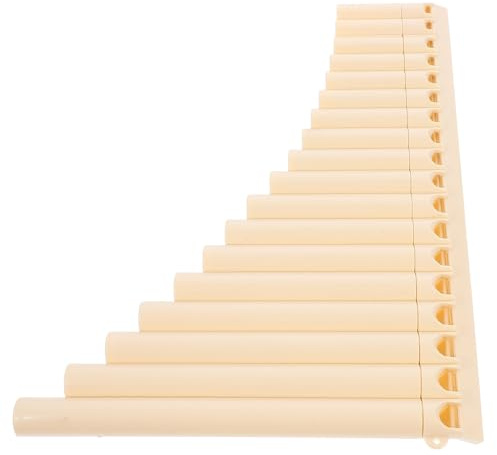 Pädagogische Multifunktions Panflöte C-dur 1 Satz für Anfänger | Kunstharz, Beige, 18 Röhrenform, für Musikalische Ausbildung, Sicher, Sauberer Klang