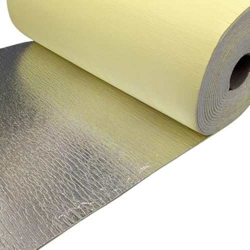 10m2 Roll 6mm Impact Plus Self-Adhesive Thermal & Acoustic Underlay | Reflective Aluminium Foil Insulation for Laminate & Engineered Wood Flooring | Optimized for Foil Electric Underfloor Heating