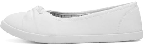 Lilley Womens White Slip On Canvas Shoe