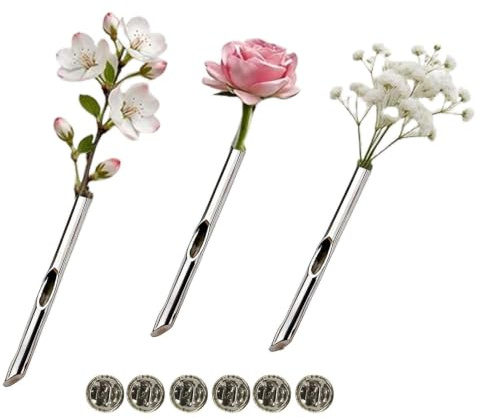 3pcs A Kind Brooch - Every Bloom Tells A Different Story, DIY Branch-Shaped Flower Insert Brooch Pins Charm Jewelry, Meaningful Gift, Elegant Flower Statement Broochs For Women And Men