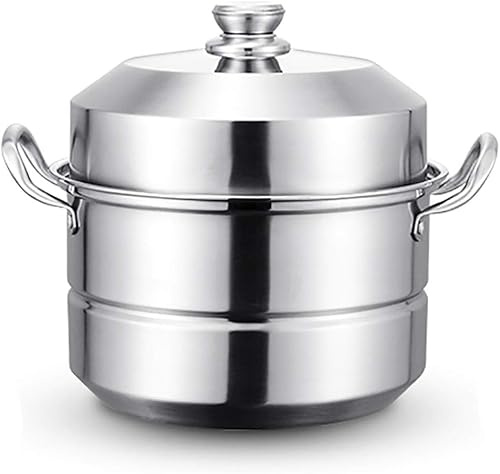 Pentola a vapore a 2 strati in acciaio inox per fornelli a gas e fornelli a induzione, pentola da zuppa da 34 cm, durevole e versatile, essenziale da cucina