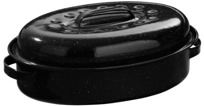 Premier Housewares Oval Casserole Dish, 38 cm - Black Speckled