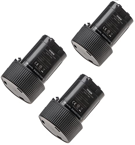vhbw 3X Akku kompatibel mit Makita Baustellenradio BMR104, DMR102, BMR105, DMR103B, DMR103 Werkzeug (1500 mAh, Li-Ion, 10,8 V)