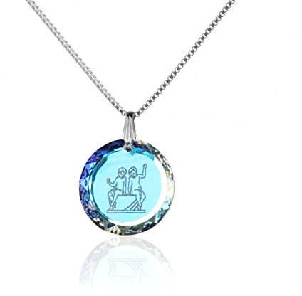 Kristallwerk Silberkette Halskette 925 Silber Sternzeichen Tierkreiszeichen hergestellt mit Swarovski®Kristall
