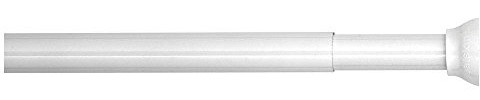 Sealskin Teleskop Duschvorhangstange 110-185 cm, Klemmstange aus Aluminium für Dusche und Badewanne, Farbe: weiß, Durchmesser: 20 mm, Montage ohne Bohren