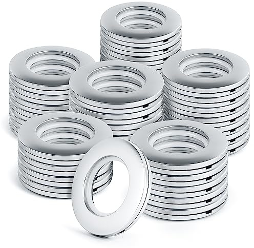 WCIC 32PCS Curtain Grommet Kit 40mm Plastic Eyelet Rings DIY Nanoscale Silencing Roman Rings for Window Shower Curtain Rod Matte Silver
