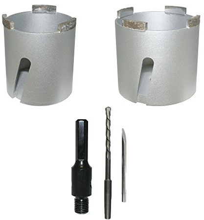 Diamant-Dosensenker Universal SET 68 + 82 mm + 1 Sechskantaufnahme inkl.Bohrer Dosensenker Bohrkrone Dosenbohrer Steckdosen-Bohrer - BoDi-TOOLS