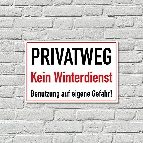 Schild Privatweg kein Winterdienst, 20x30cm, Aluverbund, wetterfest