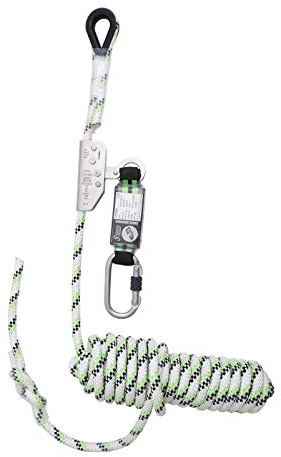 Kratos Safety Auffanggerät mitlaufend auf 12 mm Kernmantelseil, 30 m, mit Bandfalldämpfer, PSA, EN353-2