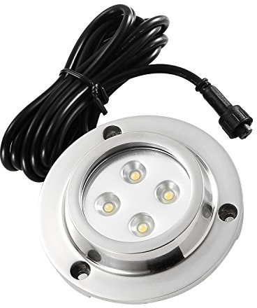 CHNXU Unterwasserbeleuchtung Wasserdichte IP68 Pool Licht Runde 400LM 10W LED Unterwasserlicht 12V Teichbeleuchtung Unterwasserstrahler für Boote Aquarium Brunnen oder Teich, Kühles Weiß
