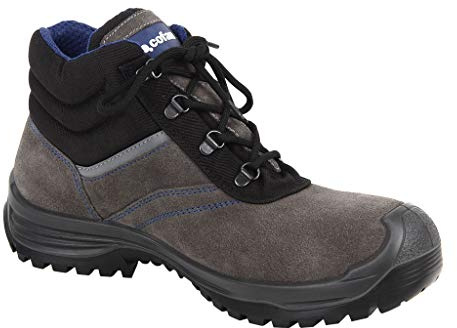 Bota de Serraje | Color Gris | Seguridad S-3 | Modelo Arion | Talla 44 | Puntera de Carbono Light