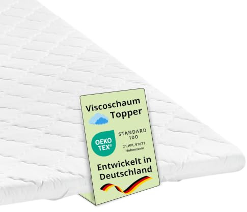 Bodyprotect Matratzentopper 100x200cm, 6 cm hoch, Matratze Visco | Mattress Topper, Matratzenauflage 100 x 200 cm, Höhe 6cm, Made in EU, OEKO-TEX, Waschbar bis 60 Grad