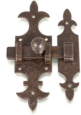 Antikas - Loquet coulissant, comme des ferrures de porte anciennes comme fermeture pour meubles - Verrou