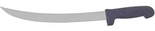 12” Cimiter Knife - Cozzini Cutlery Imports - Curved Blade Black Handle Butcher & Meat Knife (Black)