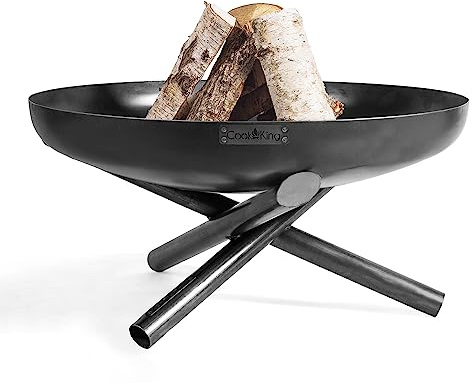 CookKing Feuerschale Indiana Stahl Schwarz 80x80x40 cm Feuerplatz Garten