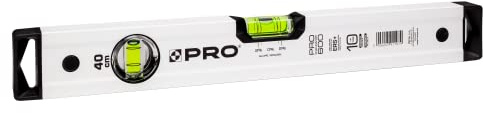 PRO600 Livella a Bolla 40cm con pendenza del 2% - Profilo Ergonomico e Sistema ERS+ (Easy Reading System) Livella bolla e precisa - Tappi di chiusura antiurto - Colore Bianco