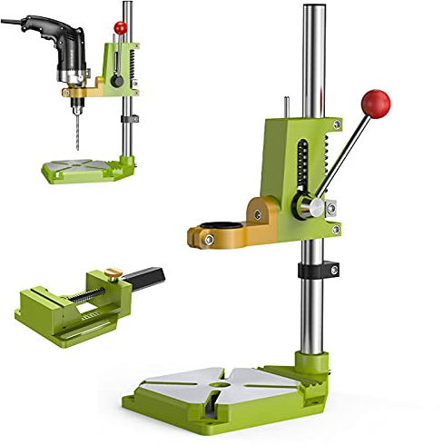 YAOYAOO Trapani a Colonna da Banco, Regolabile Supporto a Colonna per Trapano con Morsa, Trapano a Colonna Ganascia può Essere Ruotata di 90 ° per la Foratura e Il Taglio Ausiliari