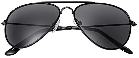 Ultra Schwarzer Rahmen mit Schwarzen Linsen Kinder Pilot Sonnenbrille Jungen Mädchen Klassische Metall UV400 Schutz Brillen Schatten Unisex