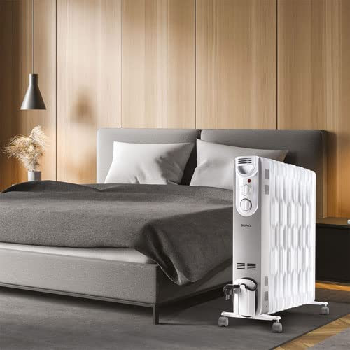 SUPRA ORSO 2500 - Radiatore a olio 2500W, 3 potenze, fino a 25m2, avvolgicavo, ruote, maniglia per il trasporto, antiribaltamento, termostato meccanico, spia di funzionamento, bianco