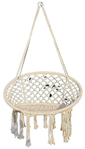 Balançoires Chaise hamac ronde, chaise oscillante for adultes, 260 lb, chaise de sécurité unique hamac for une salle de chambre en dortoir intérieure extérieure Siège De Balançoire ( Color : 01 )