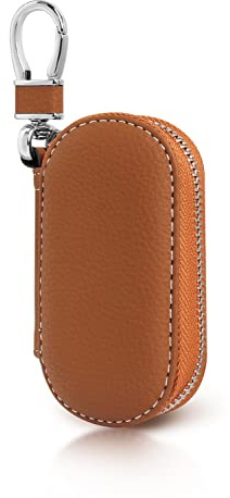Frotox Estuches de Llaves, Llavero coche, Llavero Cartera de PU Cuero, Portátil Organizador Llaves, Hombr Llaveros para Varias Llaves de Coche o Moto (Marrón)