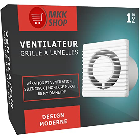 MKK Badlüfter Lüfter Ventilator Wohnraumlüfter weiß Ø 80 mm Leise